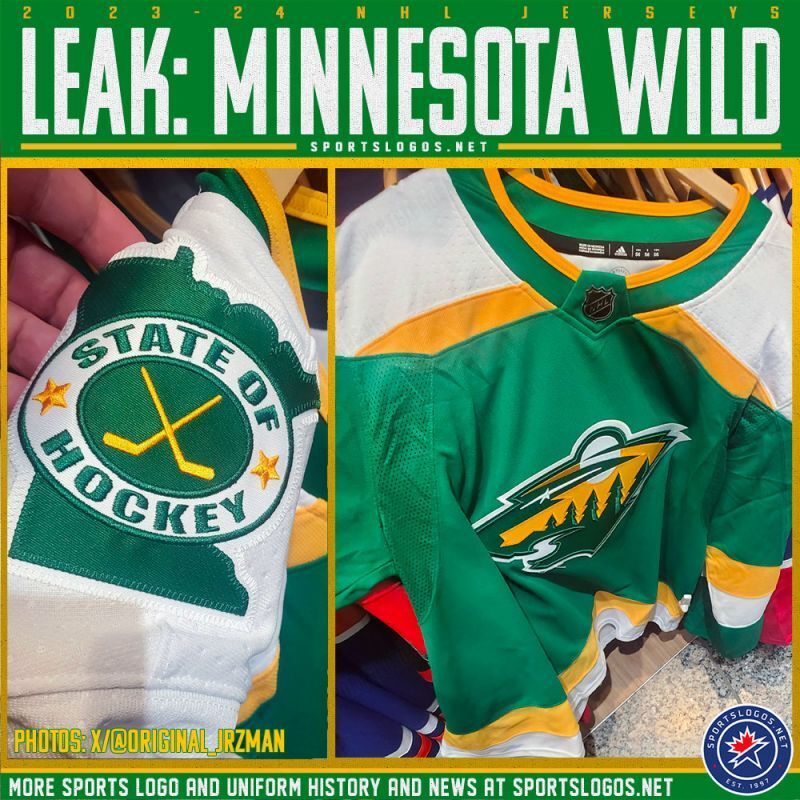 minnesota wild bringing back green and gold as alternate uniform in 2023-24 Style 2