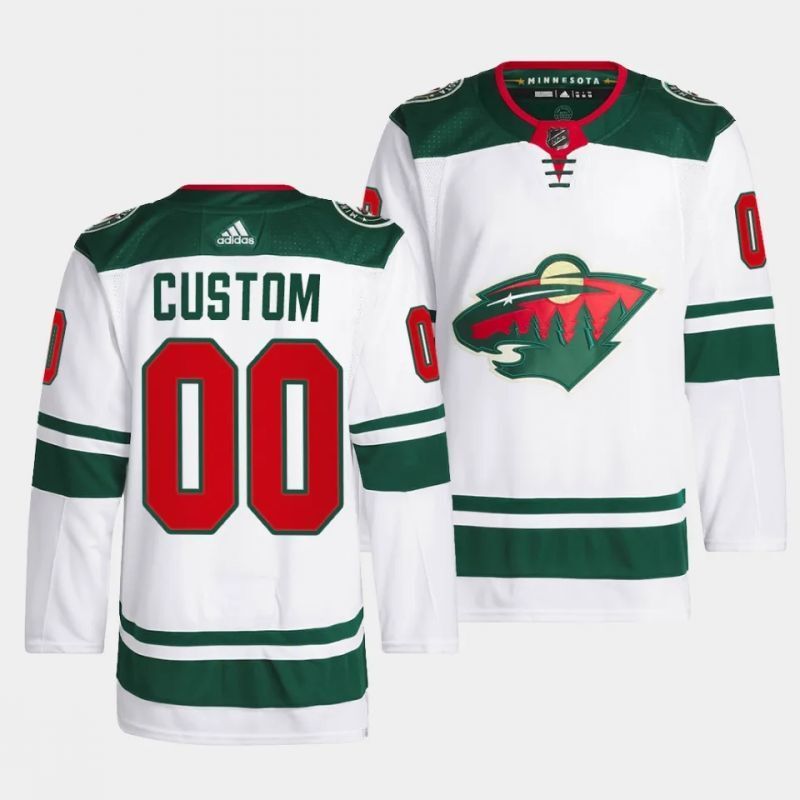 minnesota wild custom away white men jersey