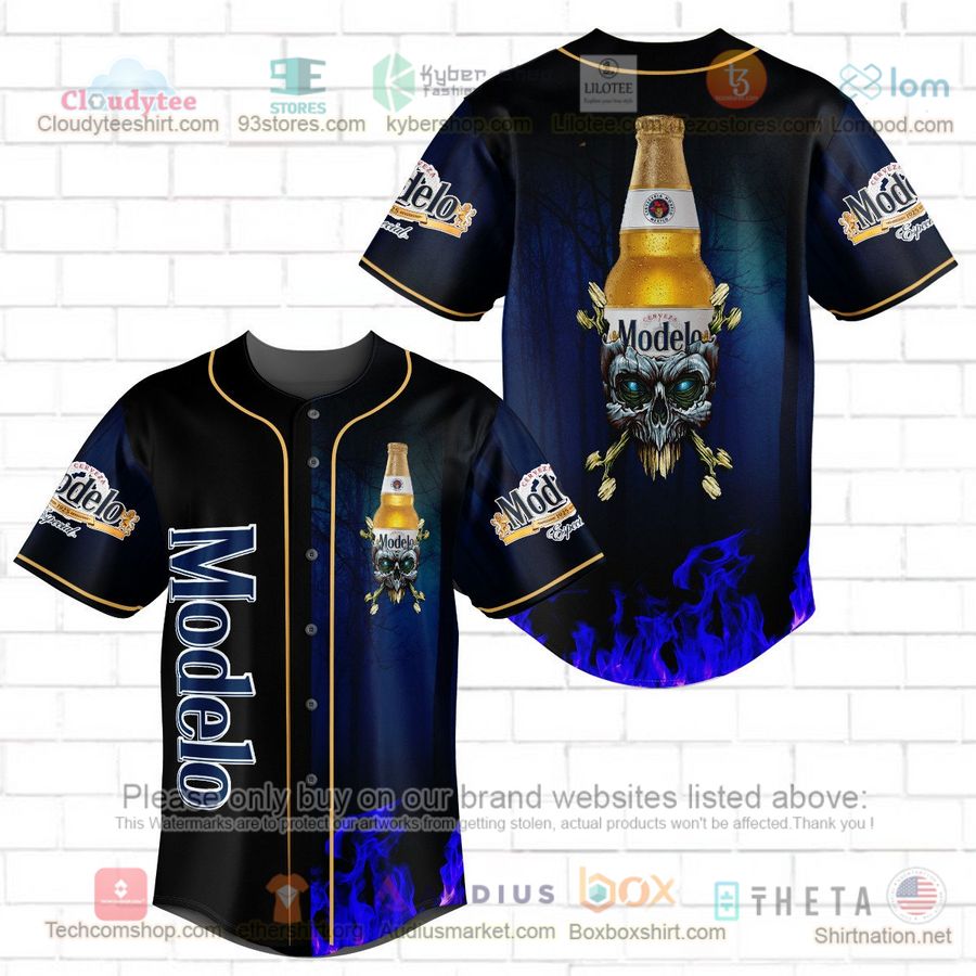 HOT Modelo skull head Baseball Jersey Shirt