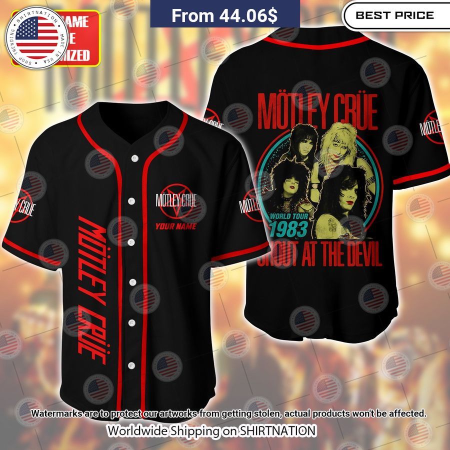 Motley Crue Shout At The Devil Baseball Jersey