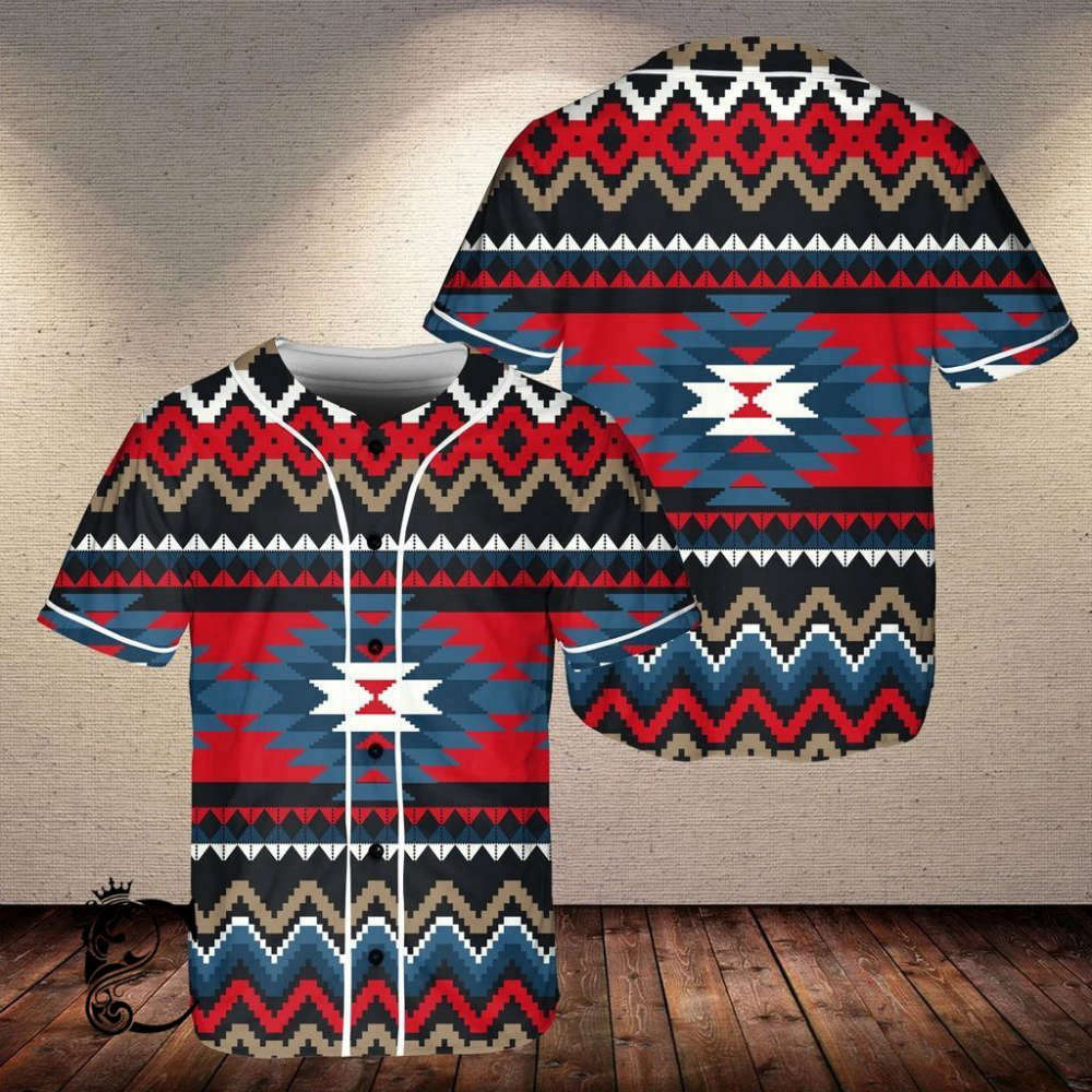 Native Baseball Jersey: Ornamental Pattern for Stylish Sports Enthusiasts