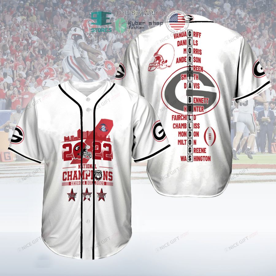 BEST NCAA Georgia Bulldogs 2022 National Champions White Baseball Jersey