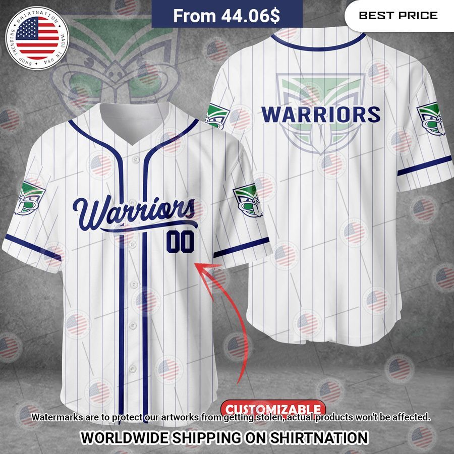 New Zealand Warriors Custom Baseball Jersey