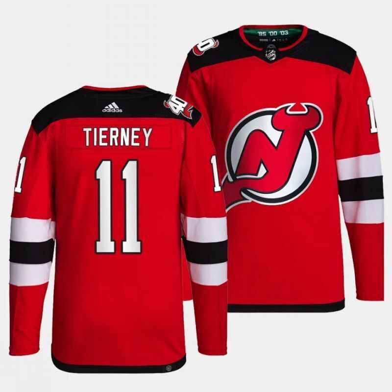 new jersey devils #11 chris tierney home red jersey