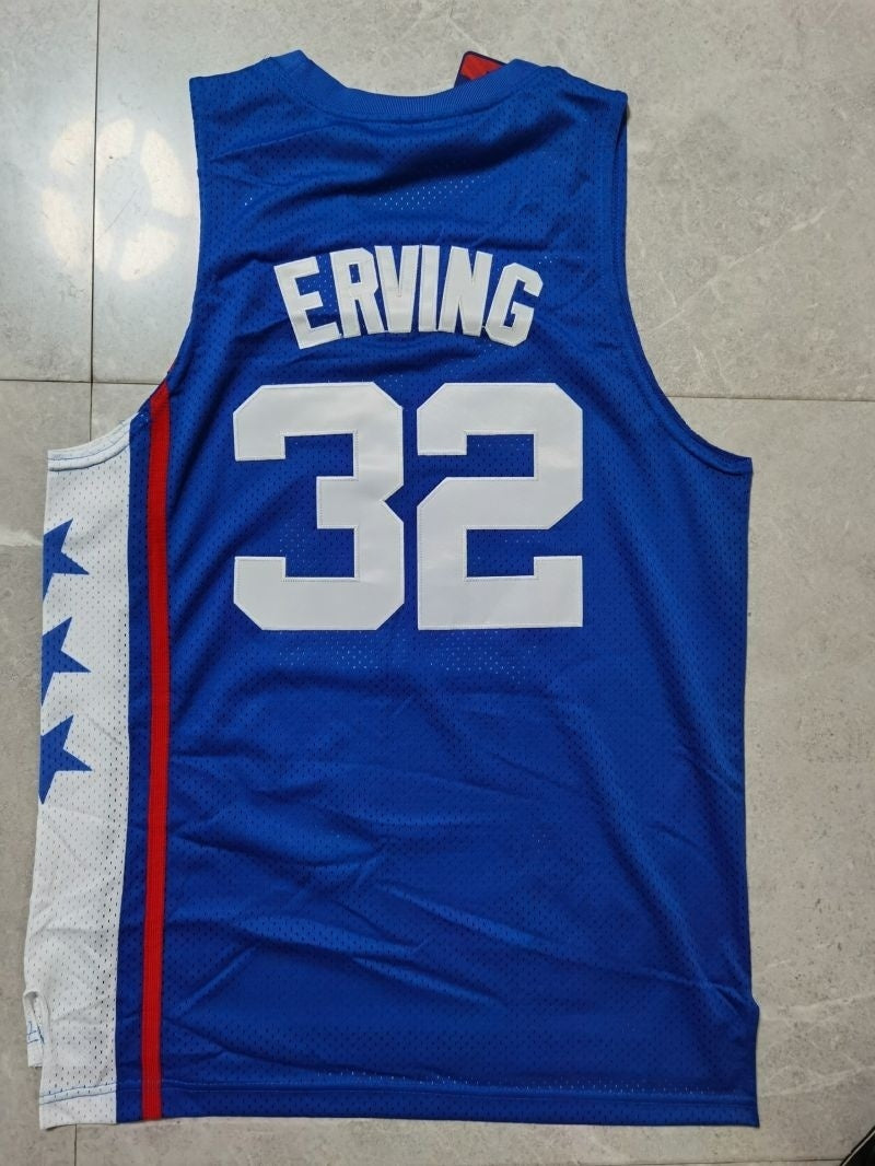 new york nets #32 erving Nets 32#j Dr. J - Blue Retro Jersey Style 2