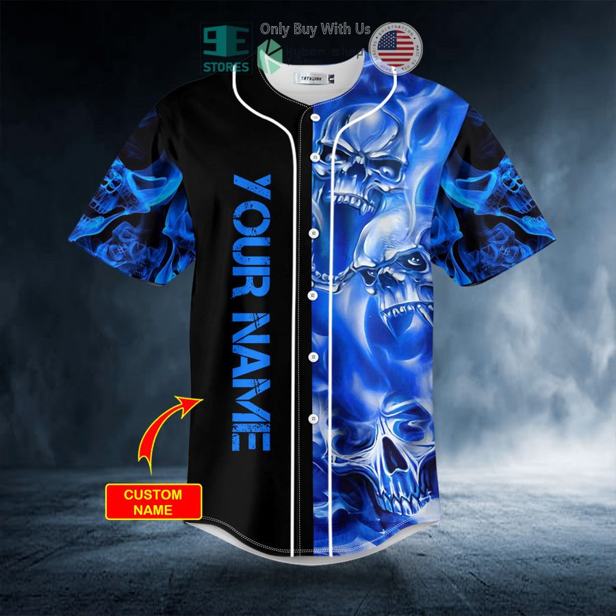 BEST Personalized Blue Soul Eater Ghost Skull Custom Baseball Shirt