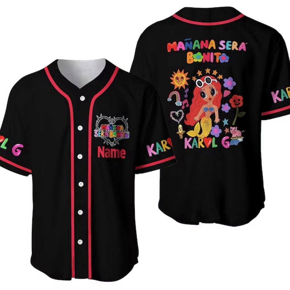 Personalized Karol G Mana Sera Bonito Baseball Jersey: La Bichota Album Merch and Music Shirt