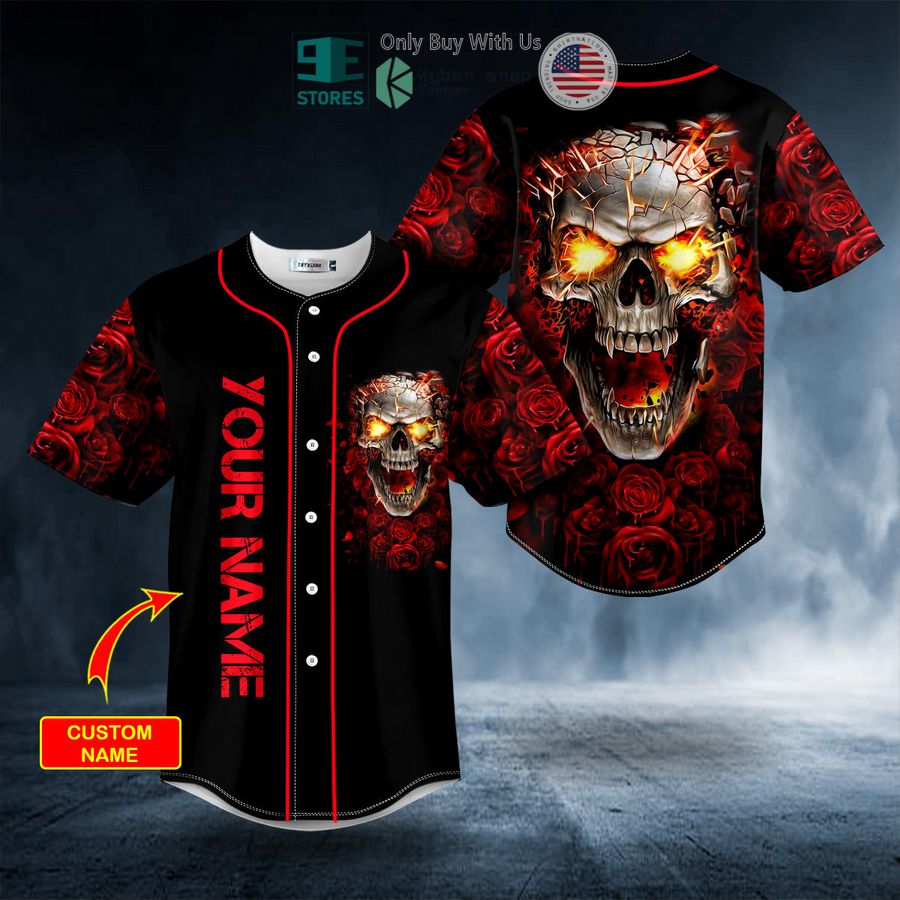 BEST Personalized Roses Blast Skull Custom Baseball Shirt