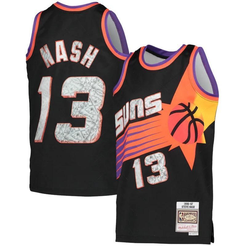 phoenix suns #13 steve nash mitchell & ness youth hardwood classics 75th anniversary diamond jersey.webp