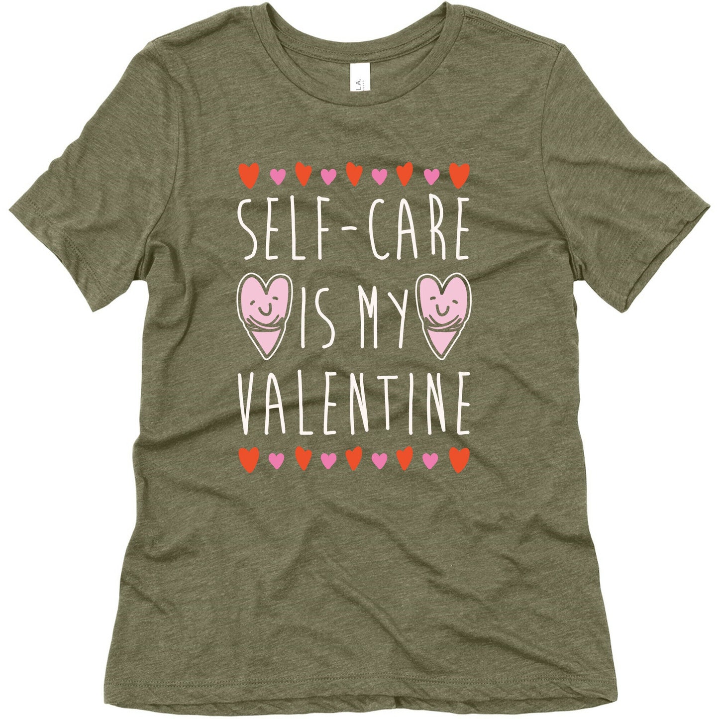 Self-Care Is My Valentine White Print Women's Triblend Tee