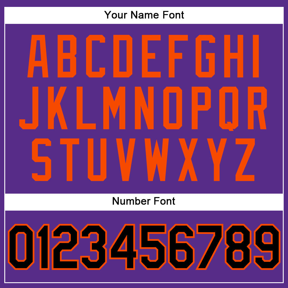 Custom Purple Black Pinstripe Black-Orange Authentic Baseball Jersey