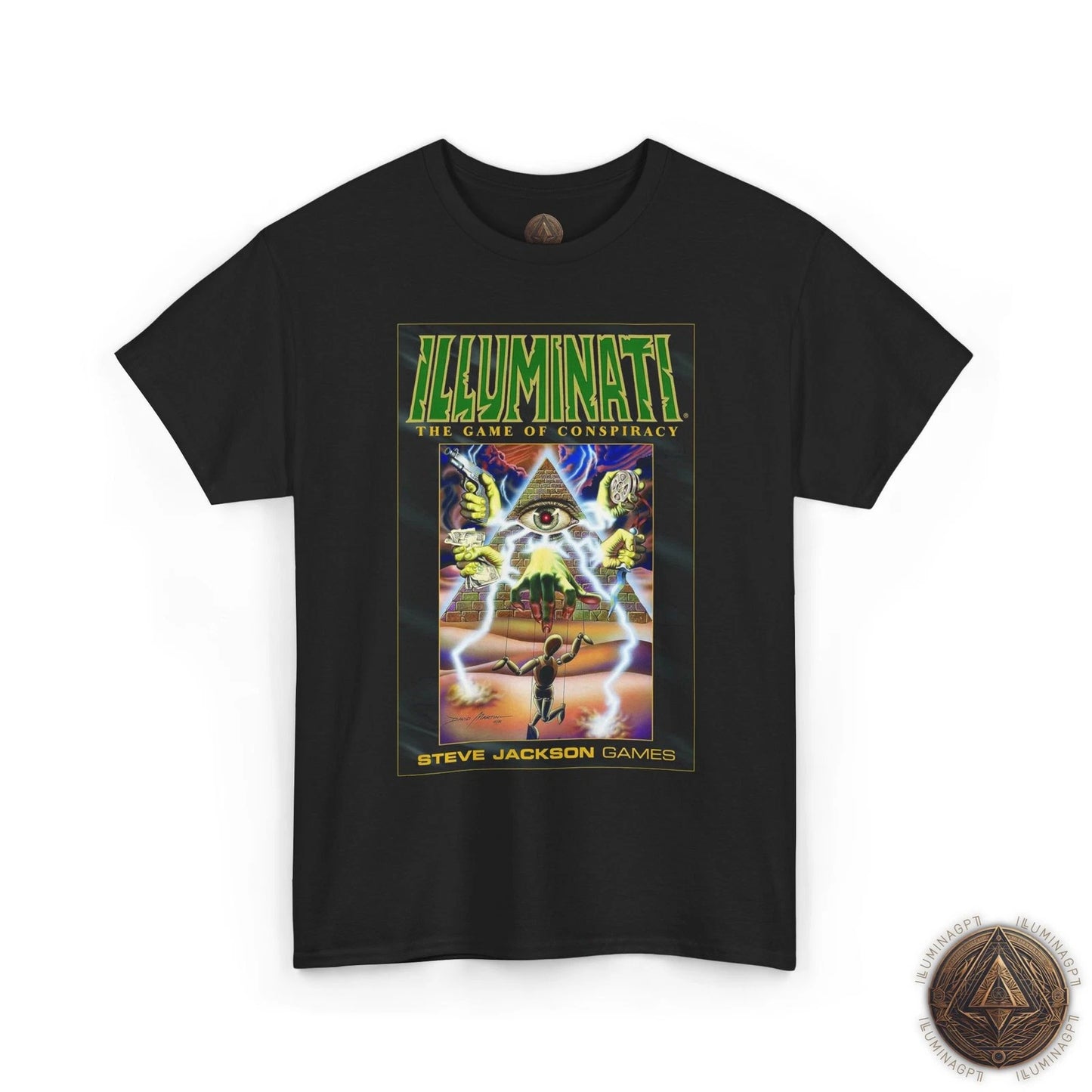 Illuminati Card Game T-Shirt, Steve Jackson Games Shirt, Conspiracy Game Tee