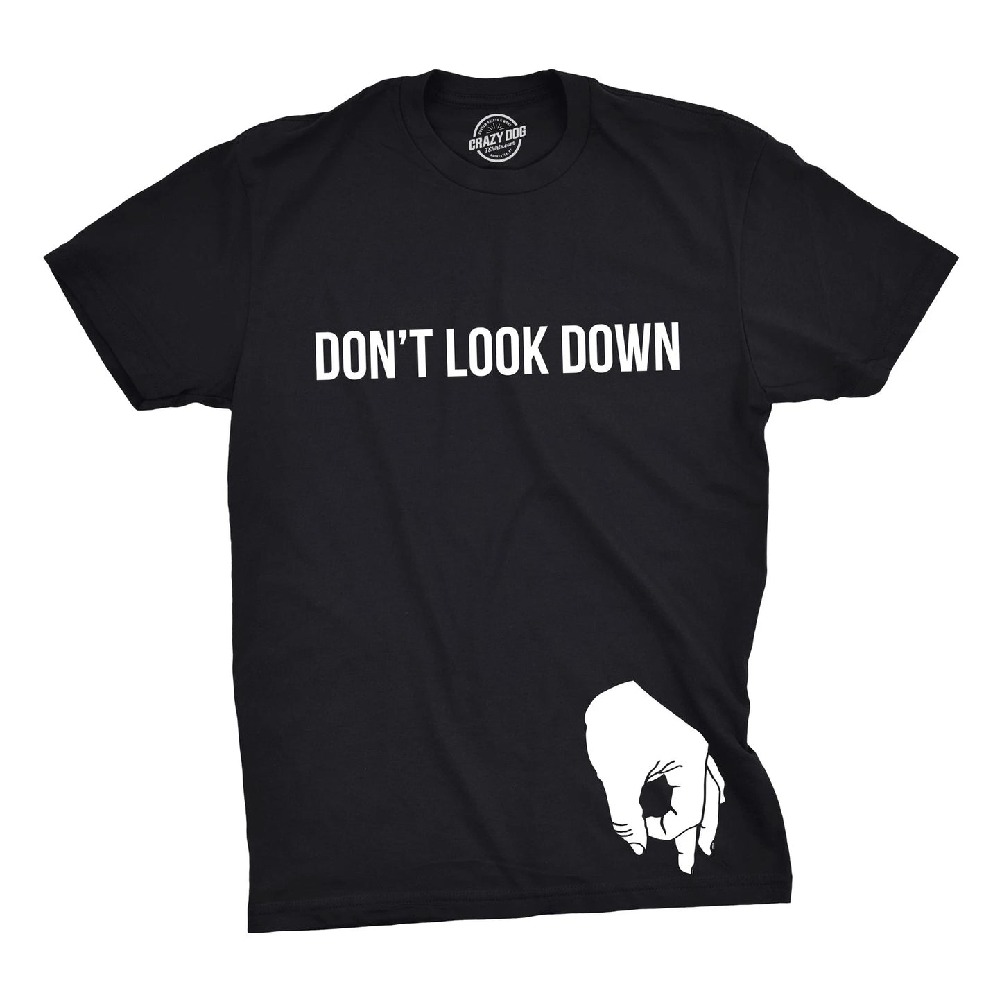 Mens Don't Look Down T shirt Funny Circle Game Novelty Tee