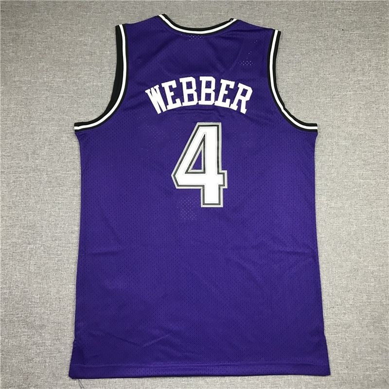 sacramento kings #4 chirs webber Kings 4 Purple Retro Logo Style 2
