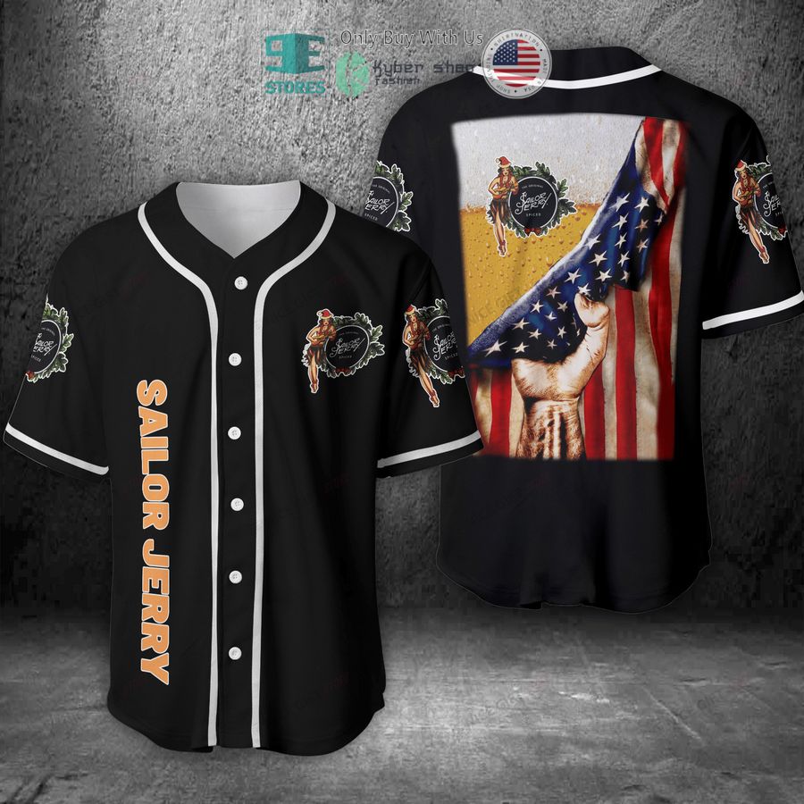BEST Sailor Jerry Beer United States Flag Baseball Jersey