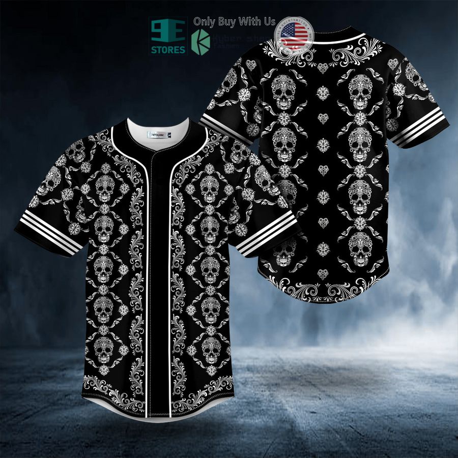 BEST Seamless Pattern Sugar Skull Baseball Jersey