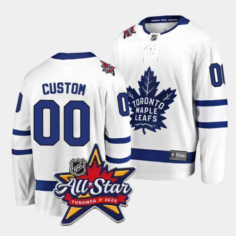 toronto maple leafs custom 2024 nhl all-star patch white away jersey