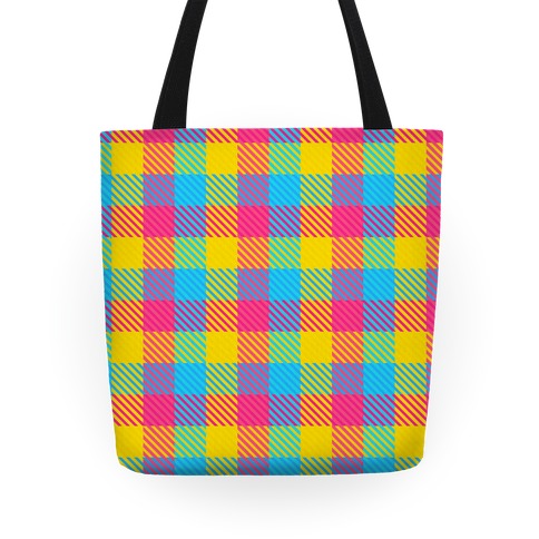 Pan Pride Flag Plaid Tote Bag