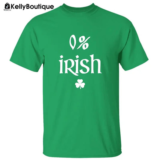 0% Zero Percent Irish Lucky Paddy's Day Shamrock St Patrick's Day Graphic Printed Unisex Classic Cotton T-shirt...