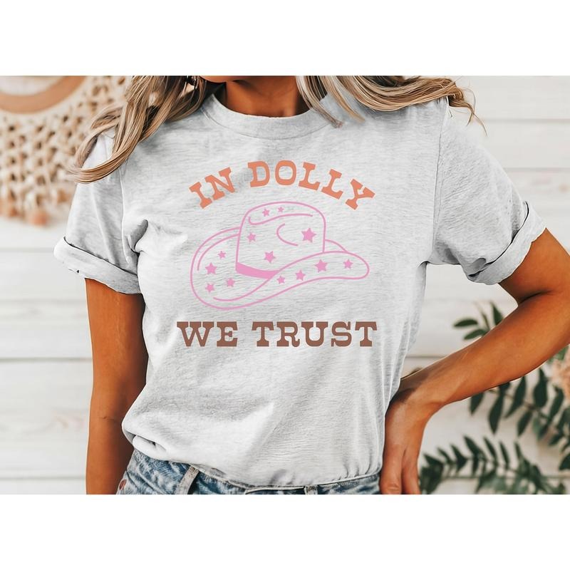 #014 In Dolly We Trust Western - Print Unisex Crew neck Tee T-shirt Sweatshirt, Hoodie, Comfort Colors | WearSparks.com