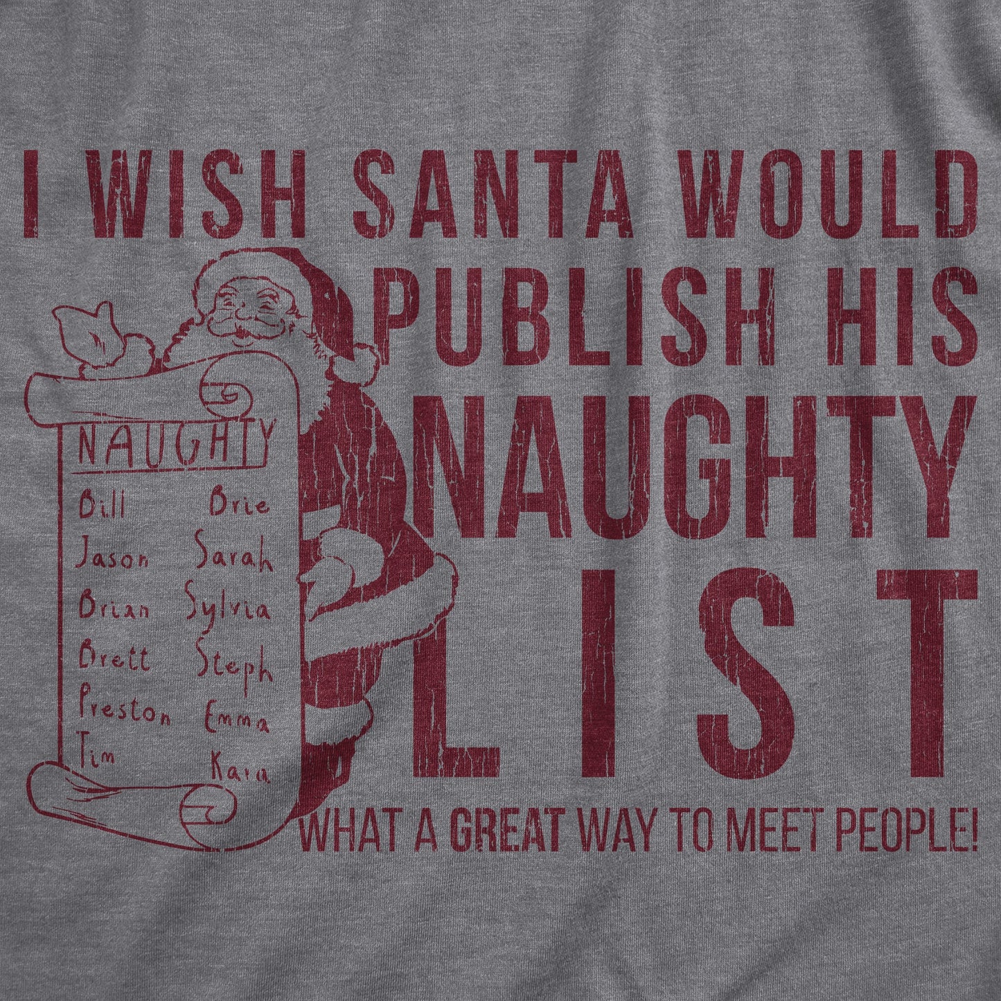 I Wish Santa Would Publish His Naughty List Women's T Shirt Hoodie, Sweatshirt | WearSparks.com (Image 2)