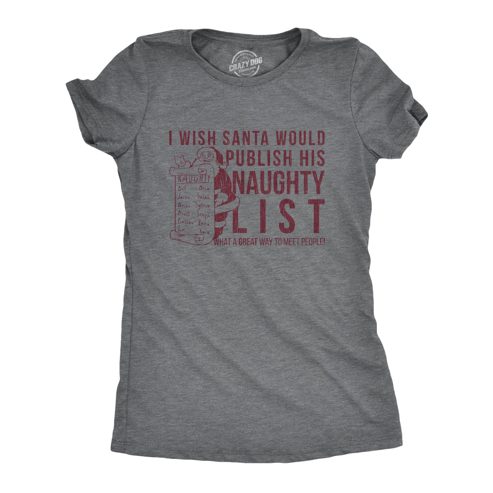 I Wish Santa Would Publish His Naughty List Women's T Shirt Hoodie, Sweatshirt | WearSparks.com (Image 1)