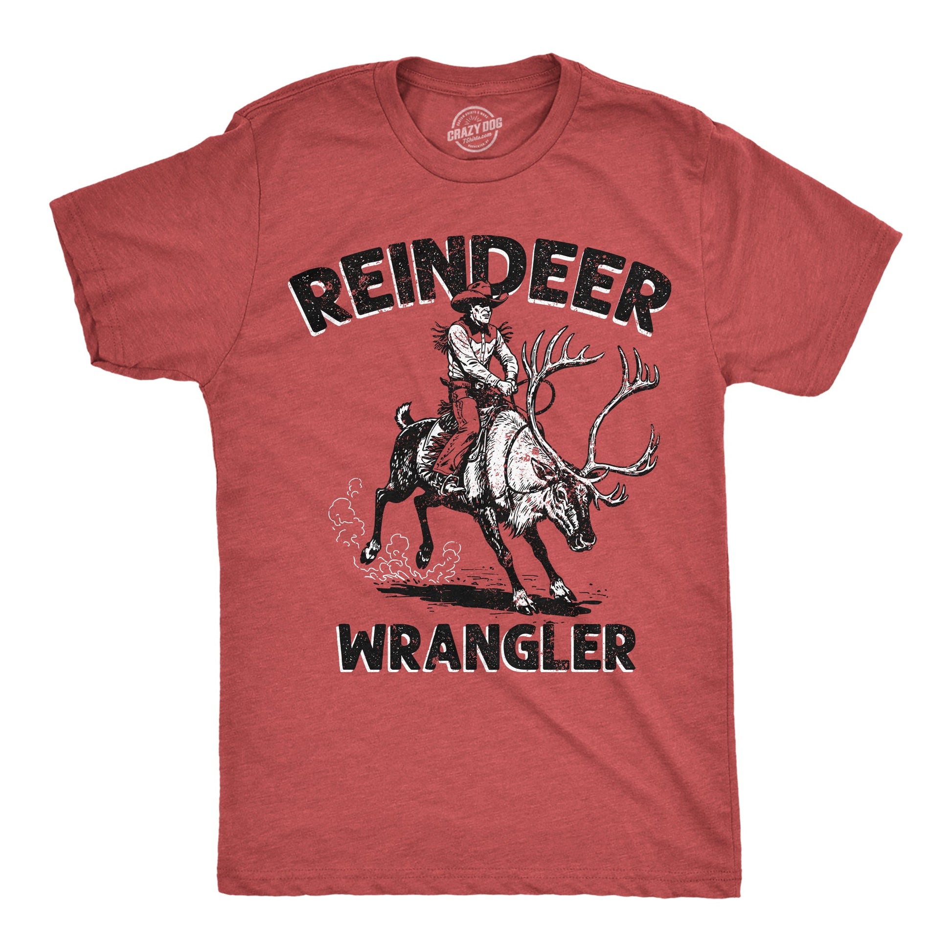 Reindeer Wrangler Men's T Shirt Hoodie, Sweatshirt | WearSparks.com (Image 1)