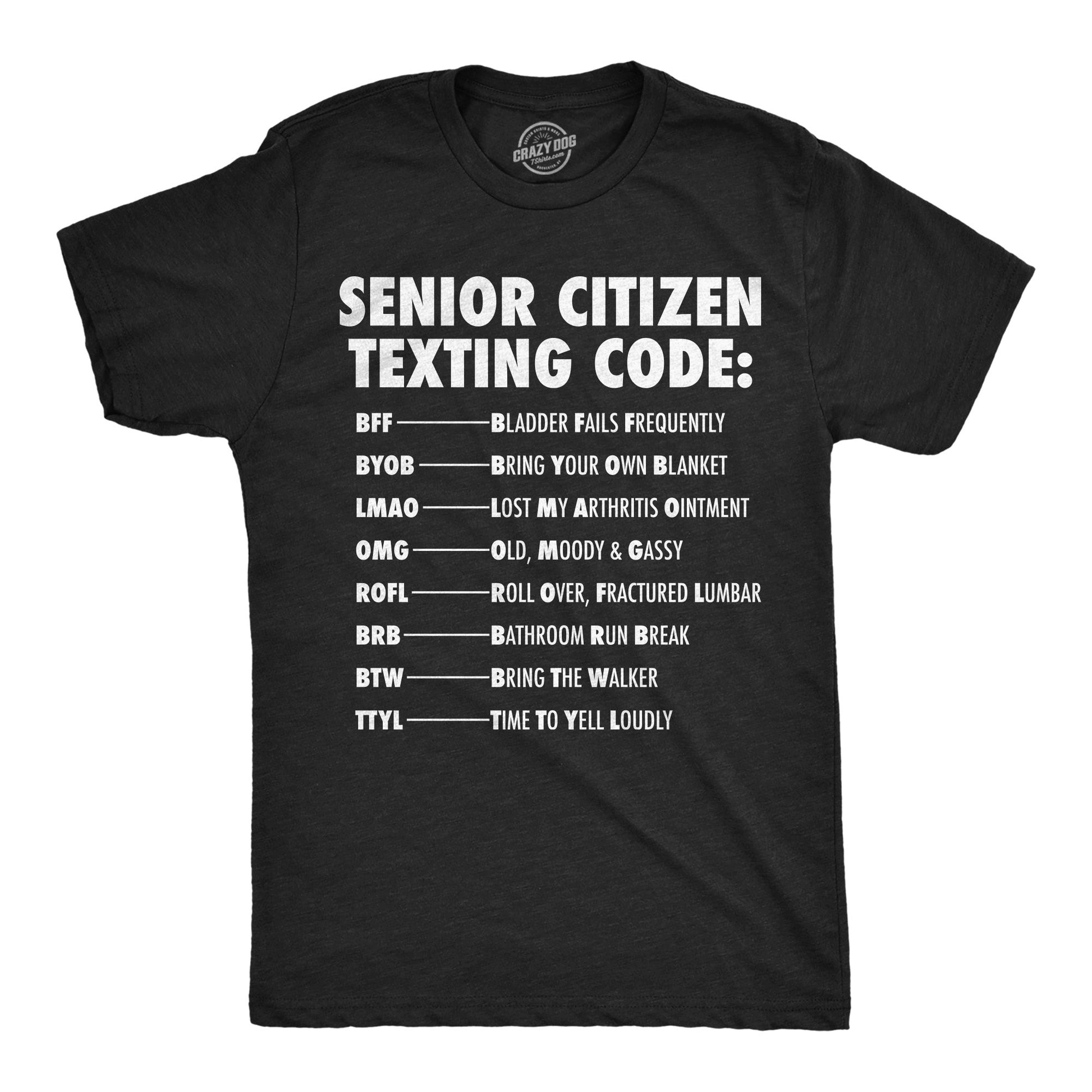 Senior Citizen Texting Code Men's T Shirt Hoodie, Sweatshirt | WearSparks.com (Image 1)