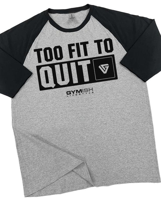 088. Too Fit To Quit Lightweight Workout Long Sleeve Hooded Gym T-shirt for Men Cotton Menswear Hoodie, Sweatshirt