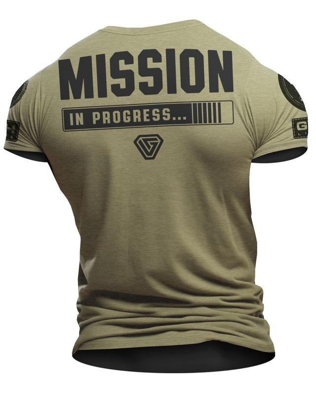 099. Mission In Progress Back Design Funny Workout Gym T-Shirt for Men Hoodie, Sweatshirt | WearSparks.com