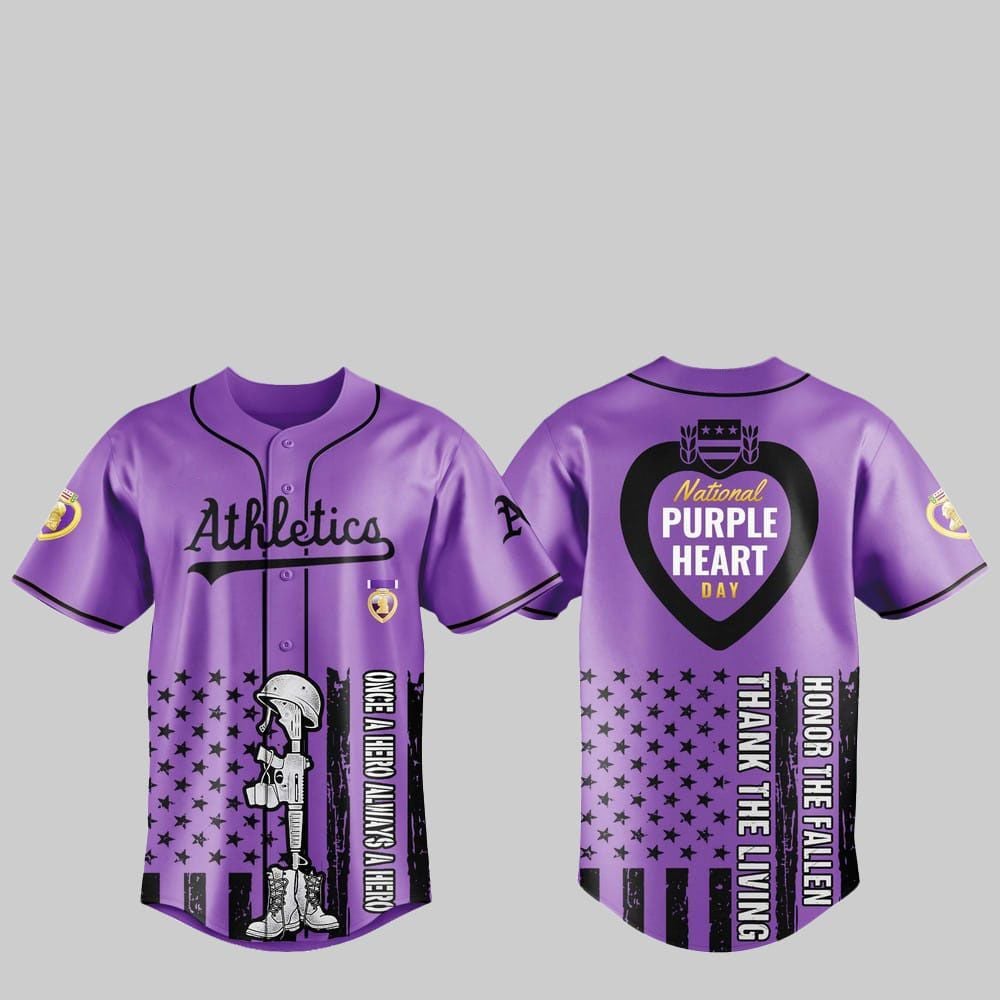 2025 Athletics National Purple Heart Day Jersey - Grishko.com T-Shirts, Hoodie, Sweatshirt | WearSparks.com (Image 1)
