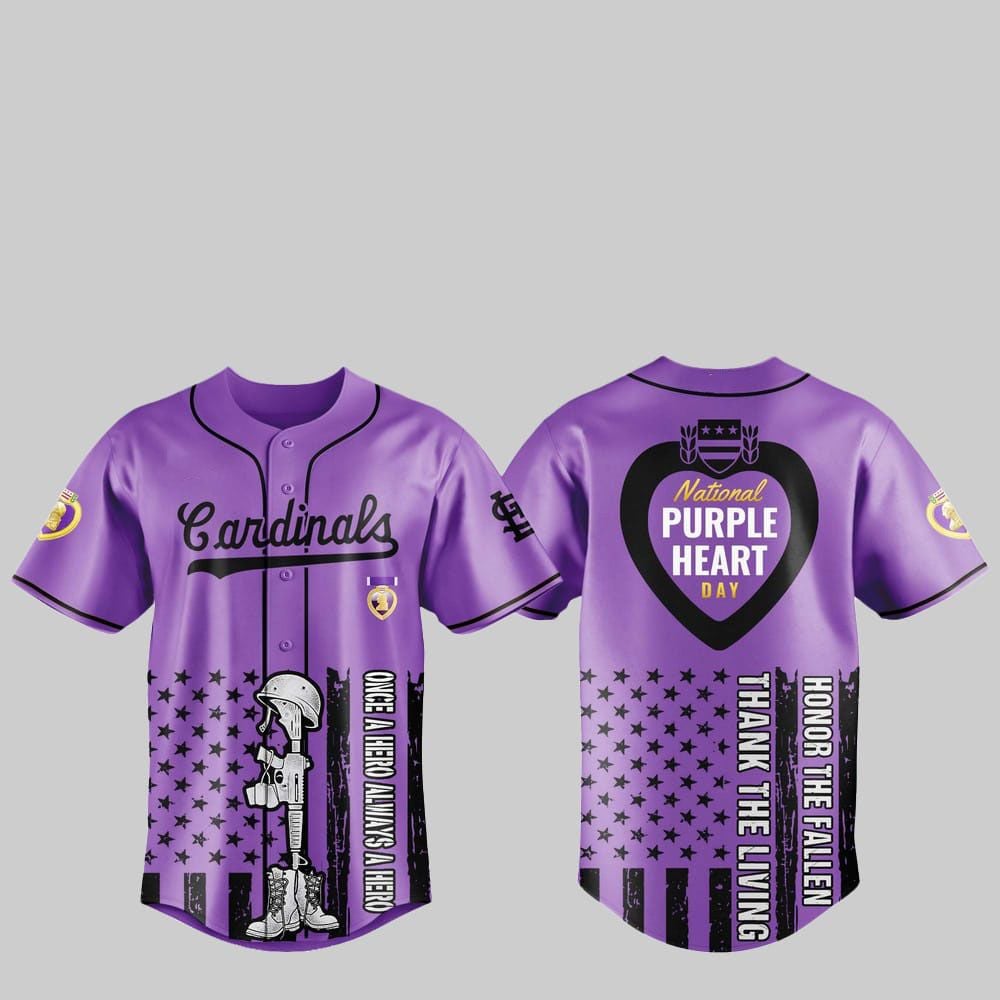 2025 Cardinals National Purple Heart Day Jersey - Grishko.com T-Shirts, Hoodie, Sweatshirt | WearSparks.com (Image 1)