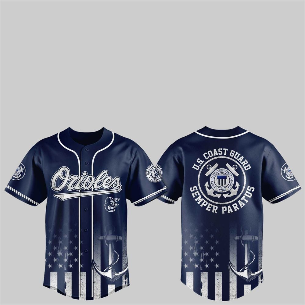 2025 Orioles US Coast Guard Semper Paratus Jersey - Grishko.com T-Shirts, Hoodie, Sweatshirt | WearSparks.com (Image 1)