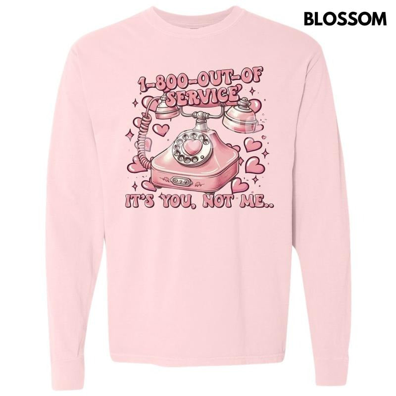 1-800-Out-Of-Service Long Sleeve Comfort Colors T-Shirt Hoodie, Sweatshirt | WearSparks.com