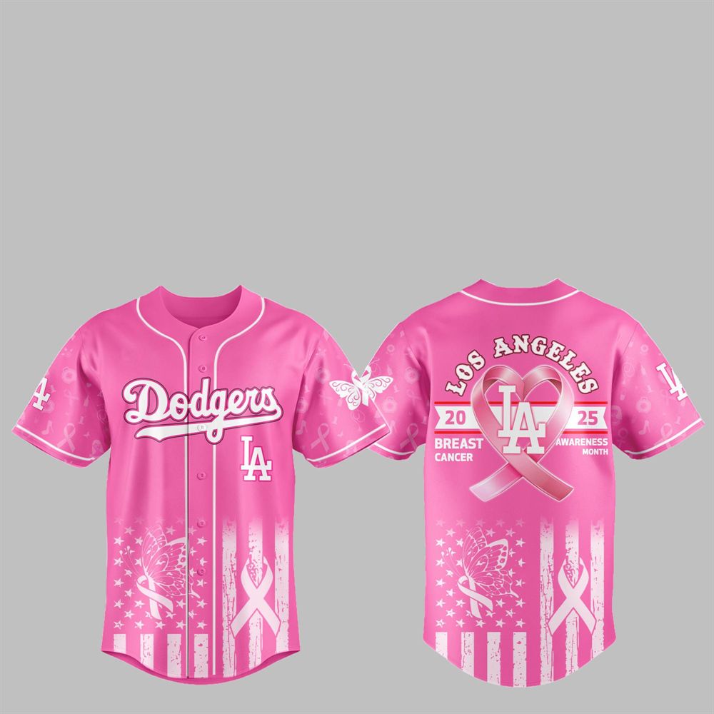 LA Dodgers 2025 Breast Cancer Awareness Month Jersey - Grishko.com T-Shirts, Hoodie, Sweatshirt | WearSparks.com (Image 1)