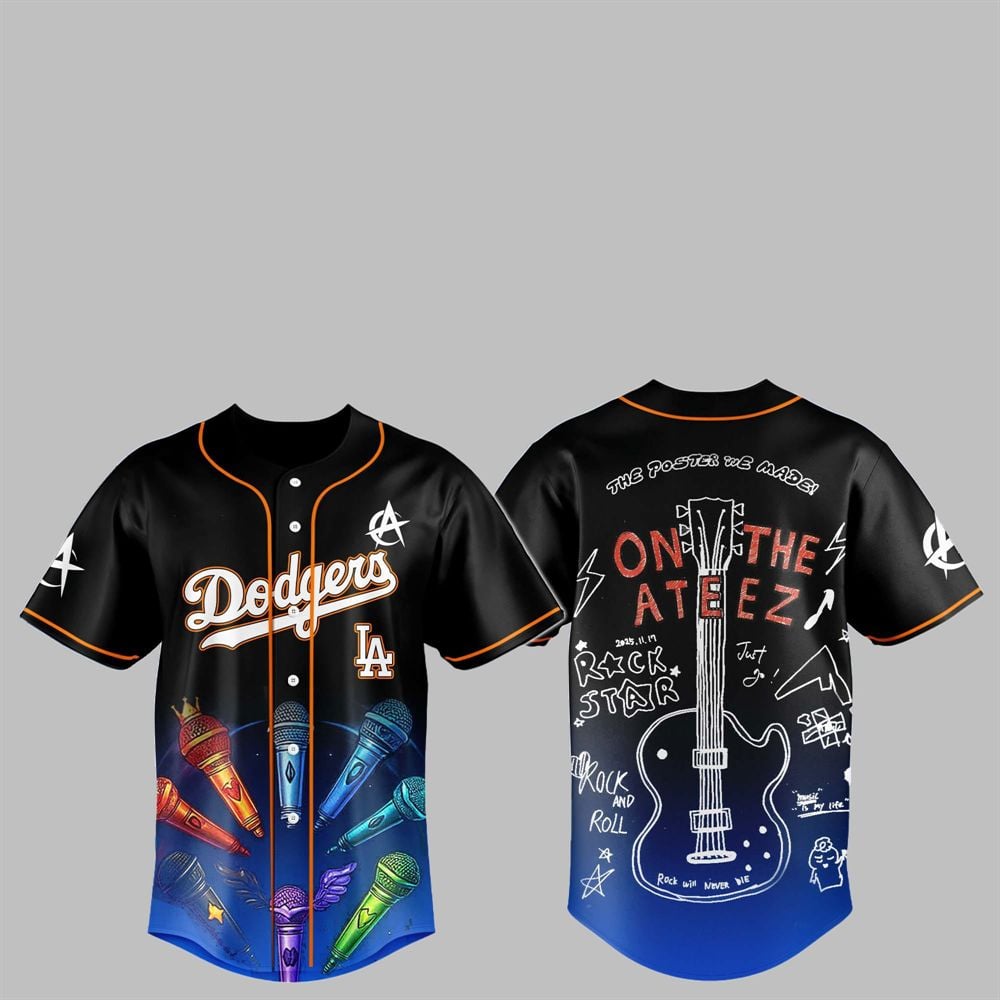 LA Dodgers ATEEZ 2025 World Tour Jersey - Grishko.com T-Shirts, Hoodie, Sweatshirt | WearSparks.com (Image 1)