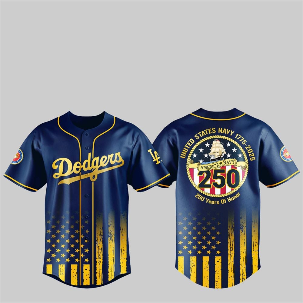 LA Dodgers US NAVY 250th Birthday Celebration Jersey - Grishko.com T-Shirts, Hoodie, Sweatshirt | WearSparks.com (Image 1)