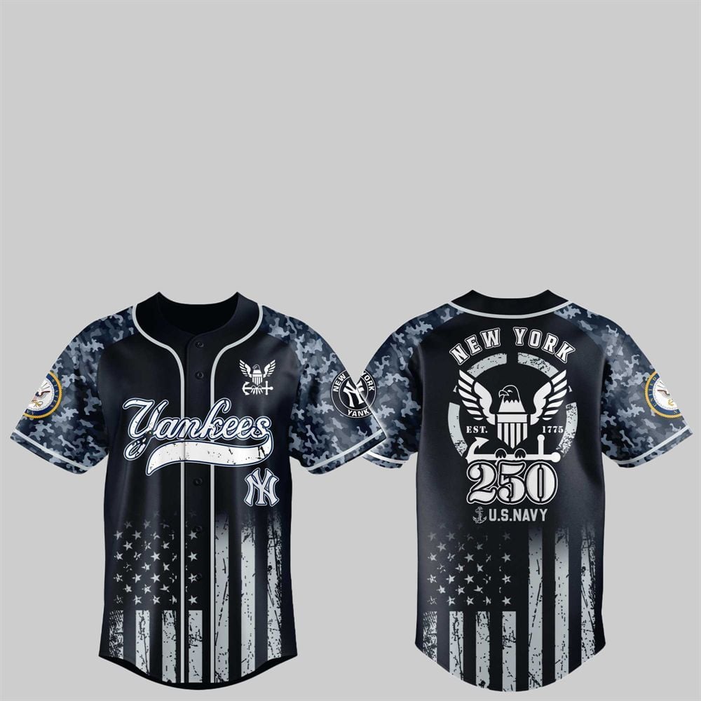 NY Yankees 250th US NAVY Jersey 2025 - Grishko.com T-Shirts, Hoodie, Sweatshirt | WearSparks.com (Image 1)