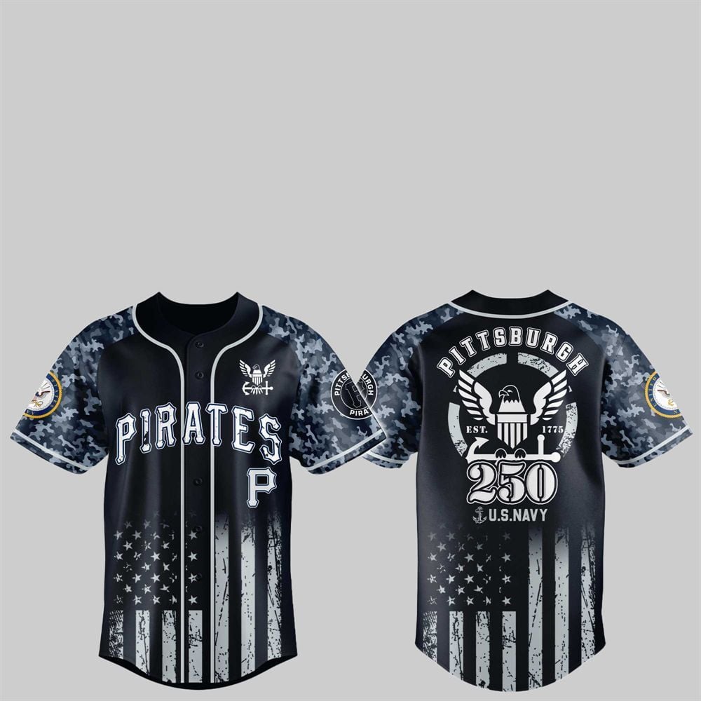 Pirates 250th US NAVY Jersey 2025 - Grishko.com T-Shirts, Hoodie, Sweatshirt | WearSparks.com (Image 1)