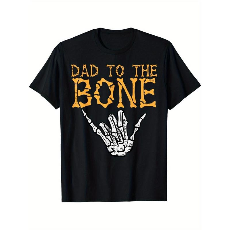 1 pc, 100% cotton T-shirt, Halloween Dad to Bone Hands Fun Dad Costume for men T-shirt made in usa Hoodie, Sweatshirt