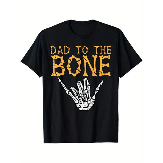 1 pc, 100% cotton T-shirt, Halloween Dad to Bone Hands Fun Dad Costume for men T-shirt made in usa Hoodie, Sweatshirt