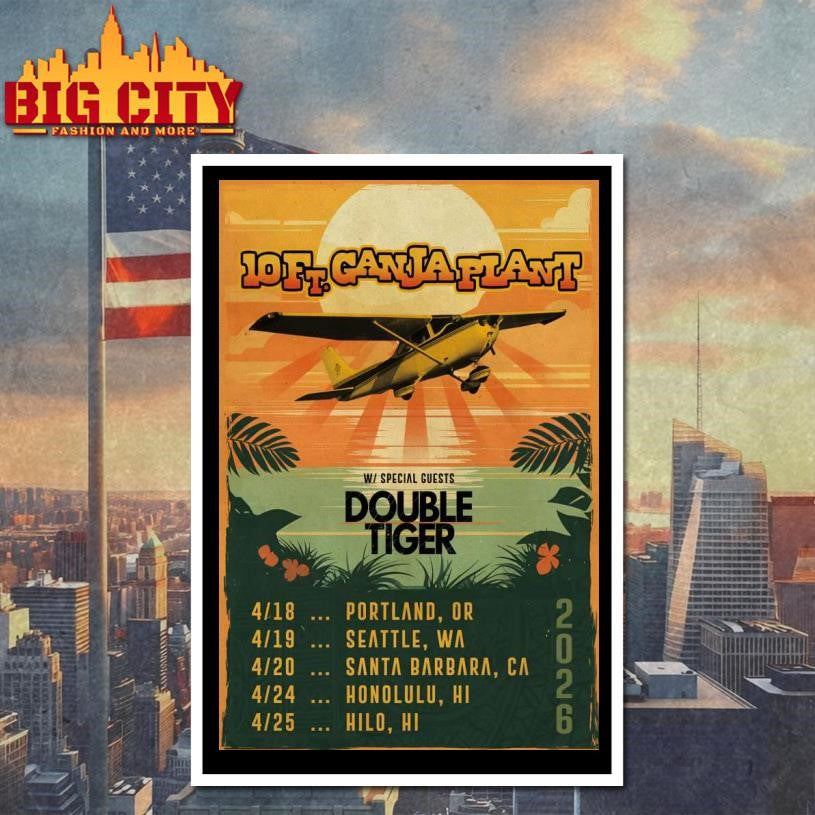 10 Ft Ganja Plant With Double Tiger April 2026 Tour Poster Shirt