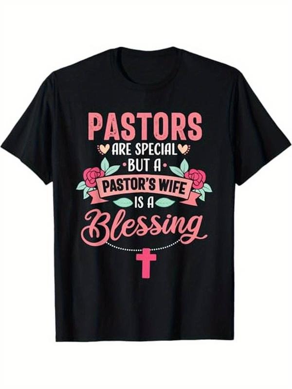 [100% Cotton] [Funny Pastor Wife T-Shirt] 100% Cotton Funny Pastor Wife Special Christian Church Appreciation T-Shirt...