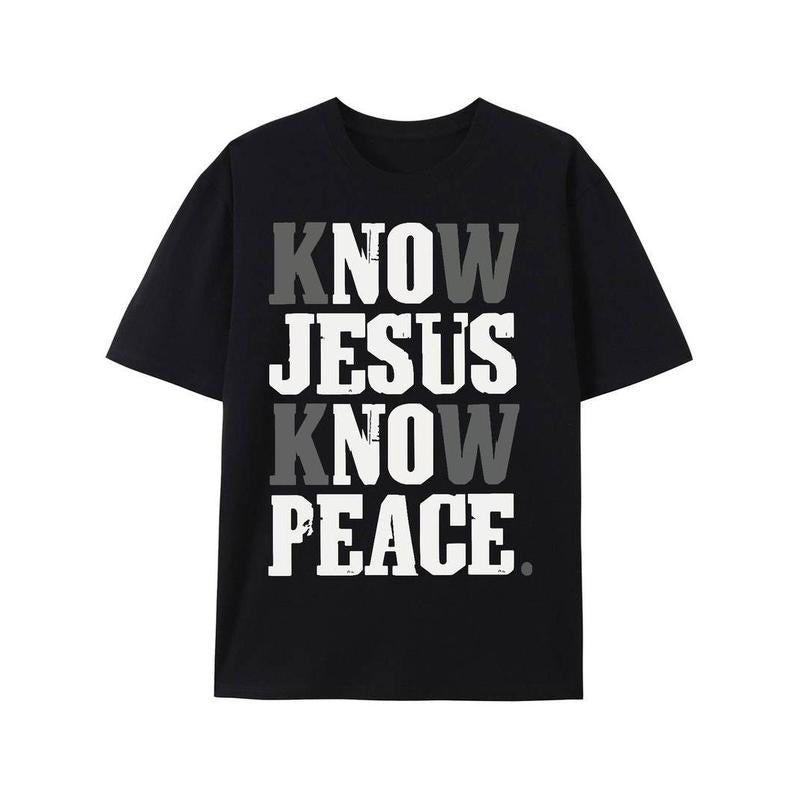 [100% Cotton] [Know Jesus Know Peace Tee] Christian Know Jesus Know Peace T-shirt - Believe in God Religious T-shirt...