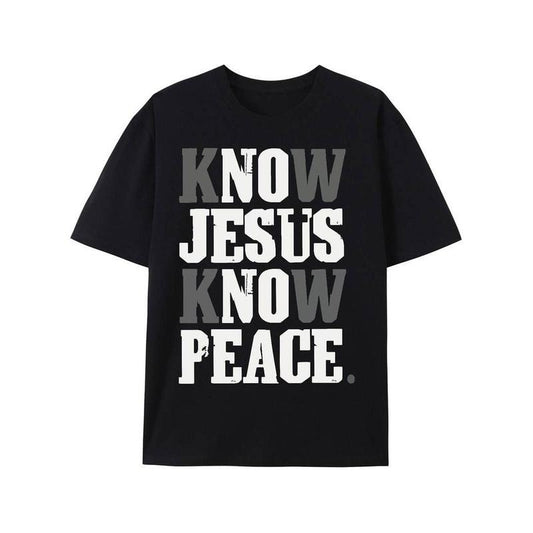 [100% Cotton] [Know Jesus Know Peace Tee] Christian Know Jesus Know Peace T-shirt - Believe in God Religious T-shirt...