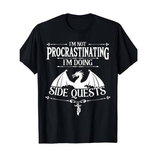 [100% Cotton] [RPG Gamers Side Quests Tee] RPG Gamers T-Shirt