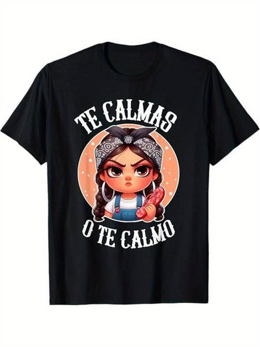 [100% Cotton] 100% Cotton S-XXXL Black Te Calmas o te Calmo Spanish Chancla Sarcastic Spanish Mom T-Shirt Hoodie, Sweatshirt