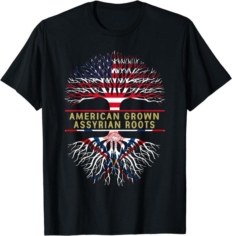 [100% Cotton] American Grown Assyrian Roots USA Tree Flag T-Shirt Hoodie, Sweatshirt | WearSparks.com