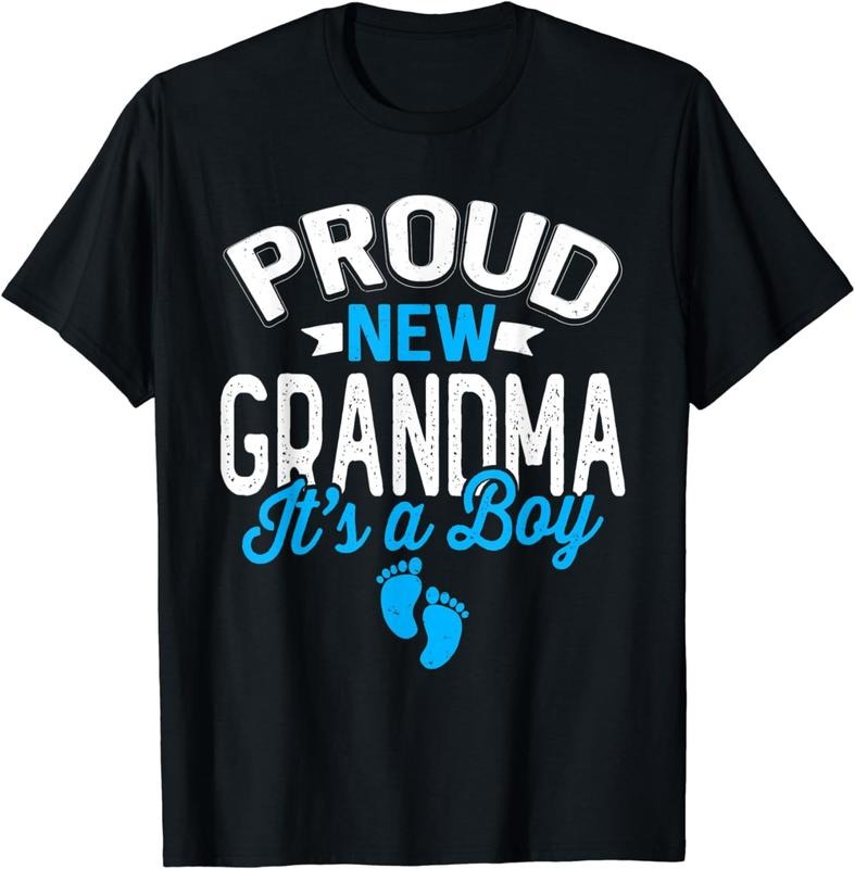 [100% Cotton] Awesome Cool Proud New Grandma It's A Boy Gender Reveal T-Shirt Hoodie, Sweatshirt | WearSparks.com