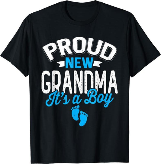 [100% Cotton] Awesome Cool Proud New Grandma It's A Boy Gender Reveal T-Shirt Hoodie, Sweatshirt | WearSparks.com